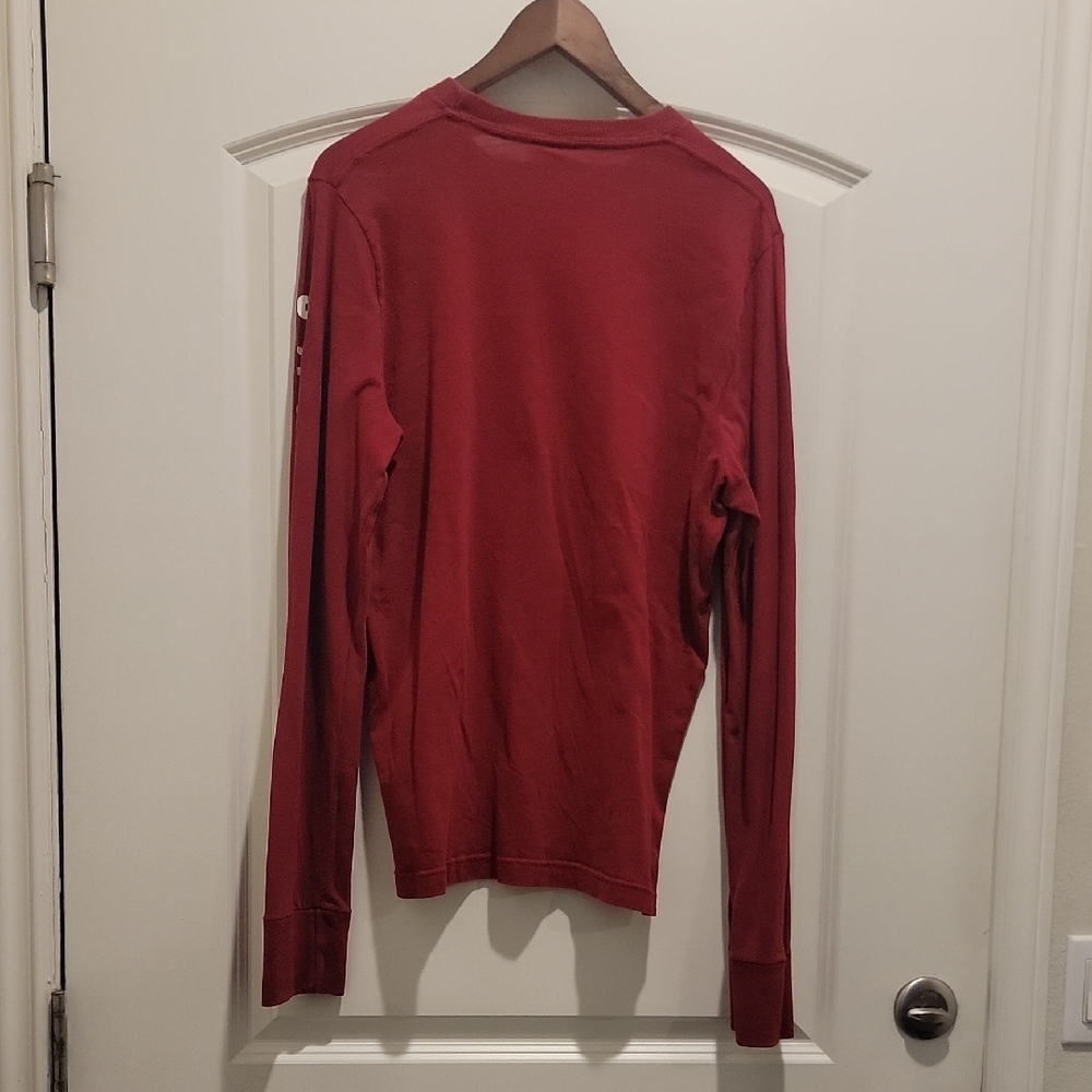 Red Long Sleeve Shirt with Logo - Picture 2 of 5